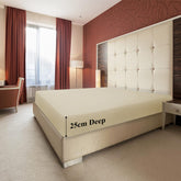 Extra Deep Fitted Bed Sheets Single, Double, King Sizes Cream 25cm